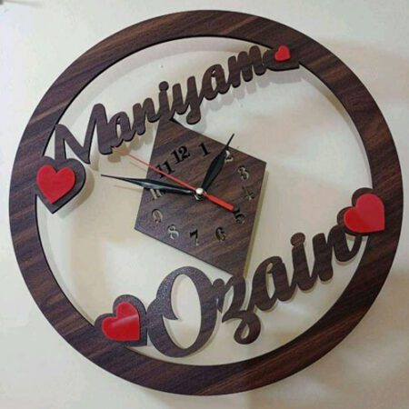 customized wooden wall clock in Pakistan
