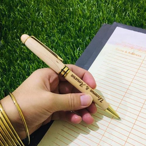 Customized Wooden Pen Engraved Name With Stand
