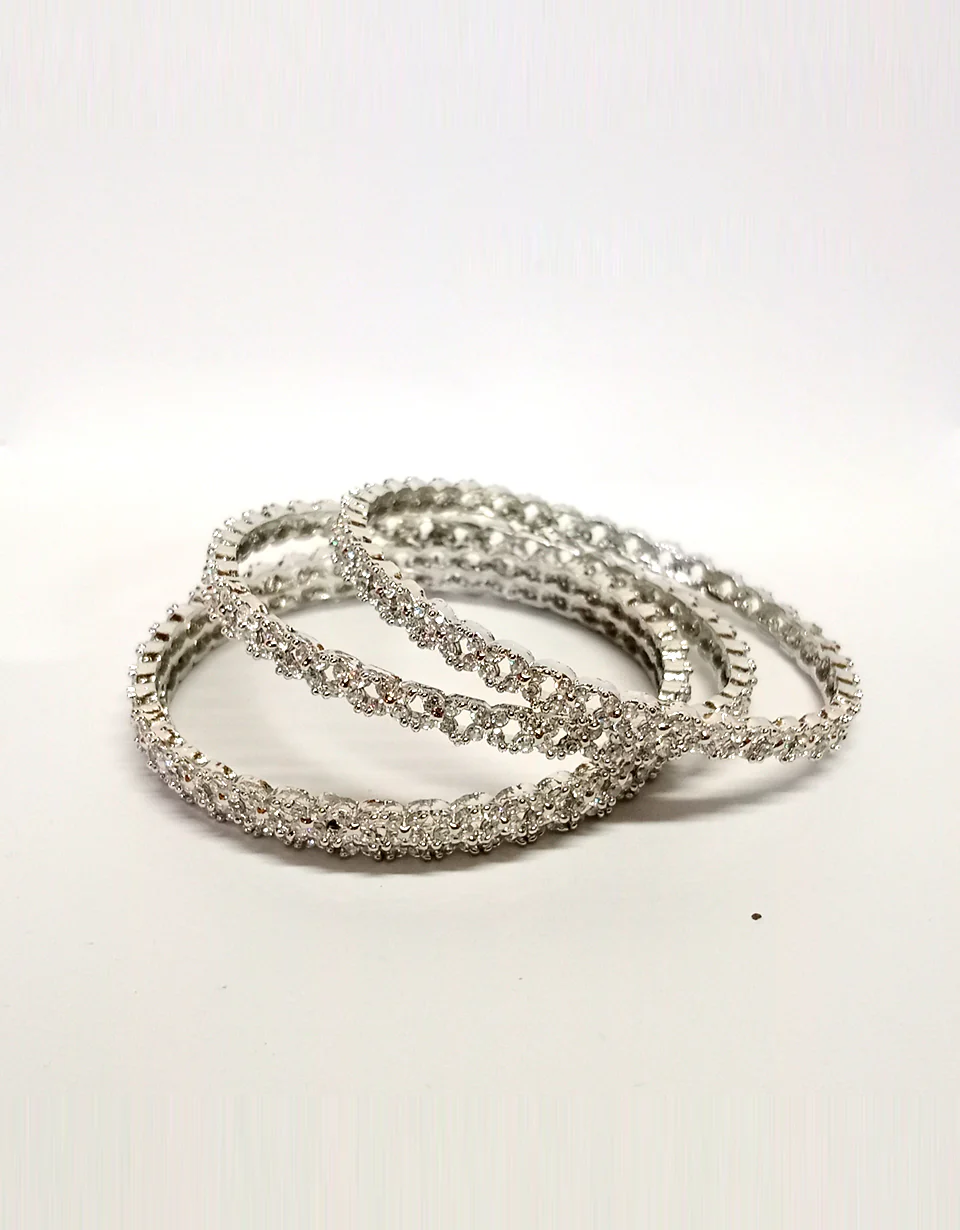 AR Diamond Silver Bangles