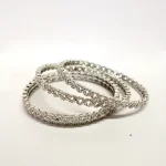 AR Diamond Silver Bangles – 4 Piece Set