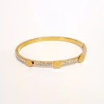 AR Diamond Stainless Steel Bracelet – Golden
