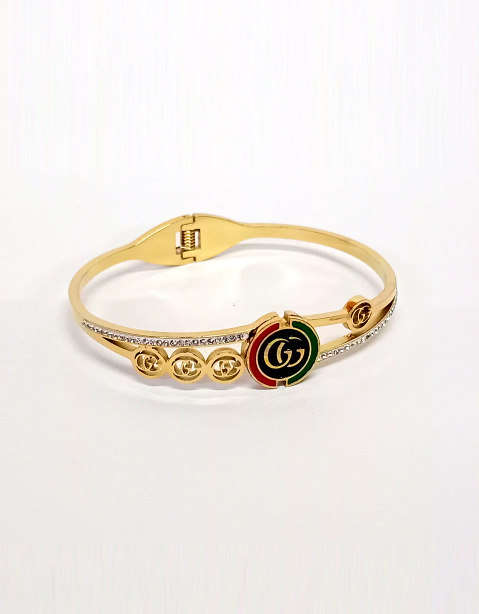 GUCCI Design Stainless Steel Golden Bracelet