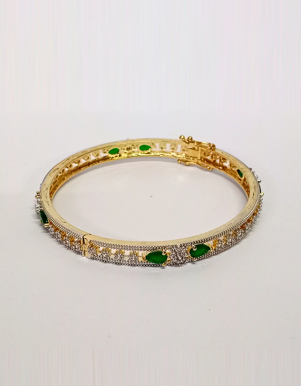 Green & Golden Stone Bangle