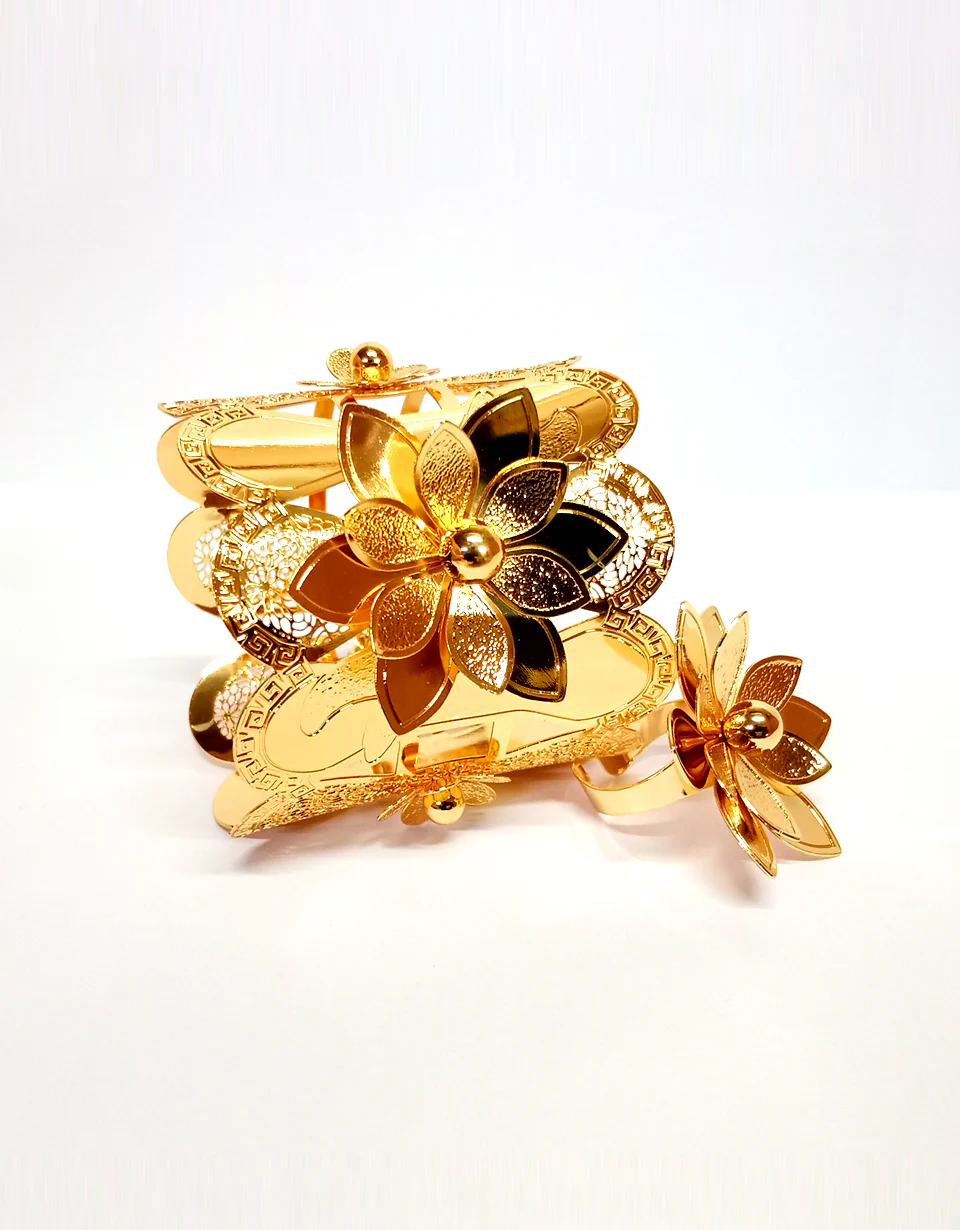 HarmaalWala Floral Golden Ring