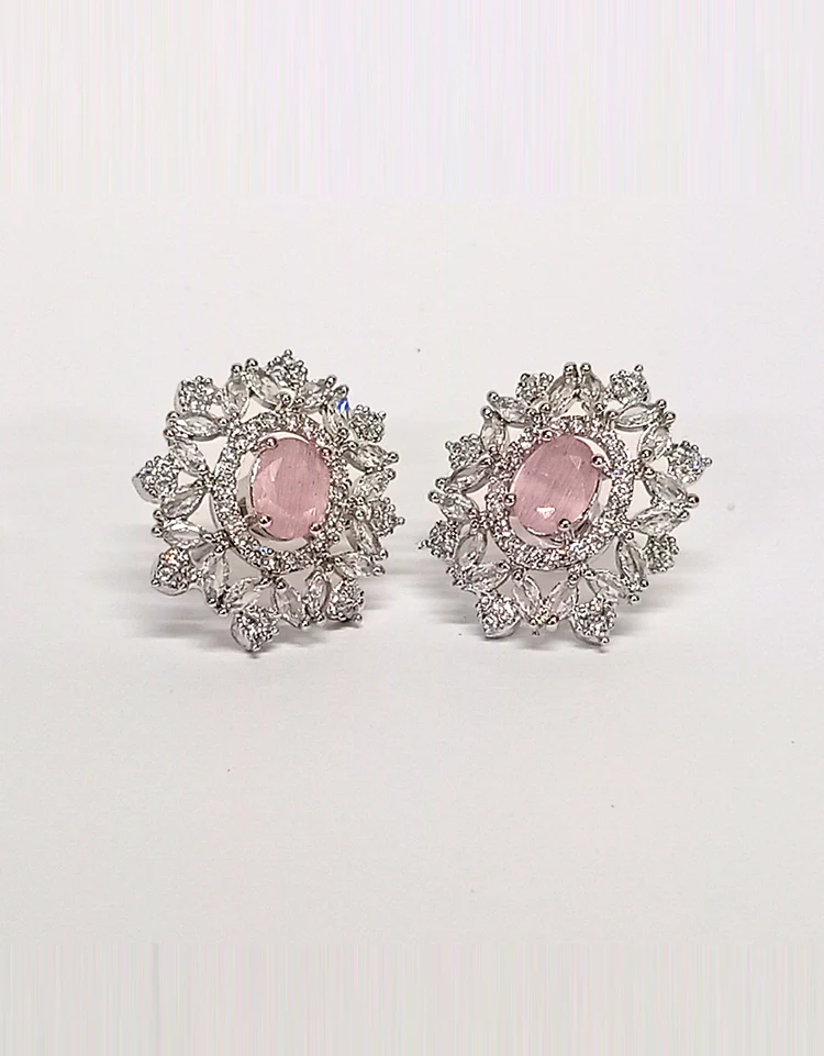 Sapphire Style Silver Earrings