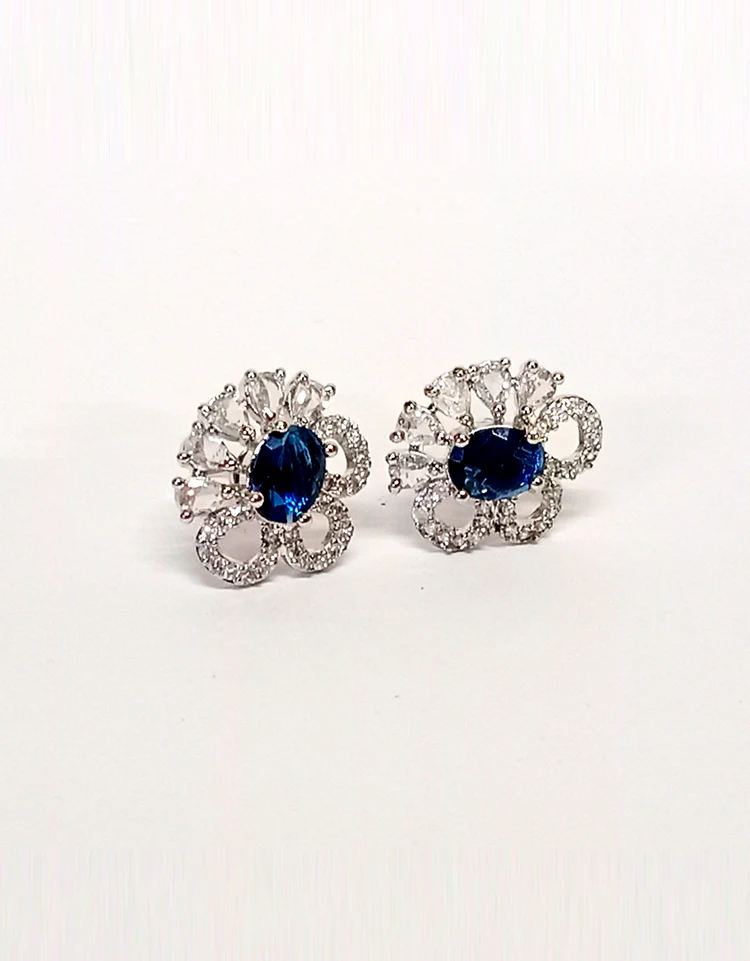 Silver Floral Earrings